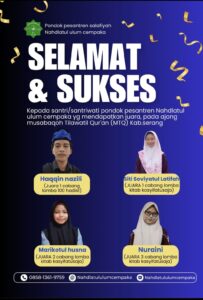 Pesantren Nahdlatul Ulum Sabet Seluruh Juara Kitab Kasyifatussaja pada MTQ ke-55 Kabupaten Serang 2026